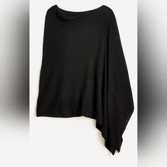 NWT J.Crew black cashmere wool poncho - Picture 4 of 7